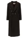 Victoria Beckham Brown Double-breasted Coat In Wool And Cashmere In Brown