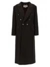 Victoria Beckham Brown Double-breasted Coat In Wool And Cashmere In Brown