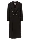 Victoria Beckham Brown Double-breasted Coat In Wool And Cashmere In Black