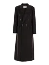 Victoria Beckham Brown Double-breasted Coat In Wool And Cashmere In Brown