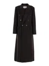 Victoria Beckham Brown Double-breasted Coat In Wool And Cashmere In Brown