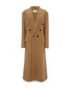 Victoria Beckham Womens Camel Double Faced Peak-lapels Wool And Cashmere Coat In Brown