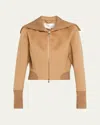 Victoria Beckham Double Faced Wool-cashmere Bomber Jacket In Brown
