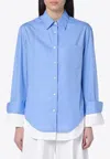 Victoria Beckham Double Layer Shirt 1125wsh006011cco Q Vibec Ob In Blue