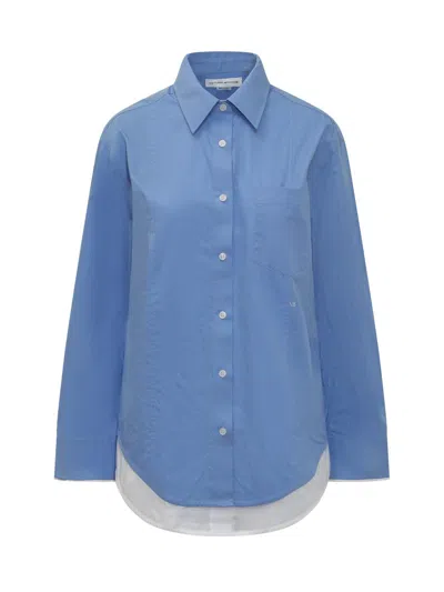 Victoria Beckham Double Layer Shirt In Blue