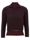 Victoria Beckham Layered High Neck Knit Sweater