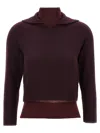 VICTORIA BECKHAM DOUBLE LAYER SWEATER SWEATER, CARDIGANS PURPLE