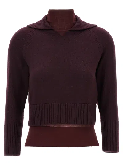 VICTORIA BECKHAM DOUBLE LAYER SWEATER SWEATER, CARDIGANS PURPLE