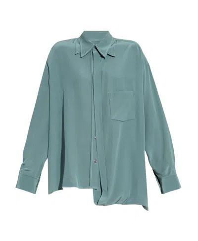 Victoria Beckham Double-layered Silk Shirt In Green