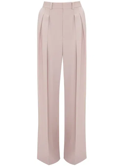 Victoria Beckham Wide-leg-hose Mit Falten In Rosa