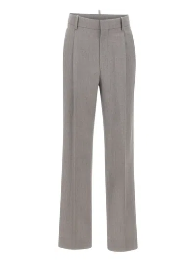 VICTORIA BECKHAM DOUBLE-PLEATED WOOL TROUSERS