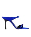 Victoria Beckham Double-strap Satin Mules In Blue