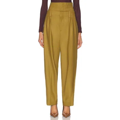 Victoria Beckham Double Waistband Trousers In Green