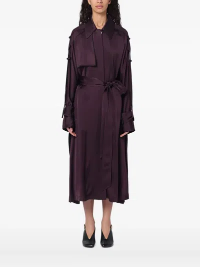 Victoria Beckham Double-breasted Belted Trench Coat In Purple