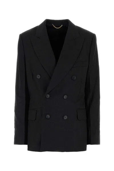 Victoria Beckham Double-breasted Virgin Wool Blazer In Gray