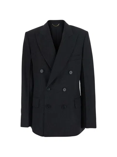 Victoria Beckham Double-breasted Wool Blazer In Black