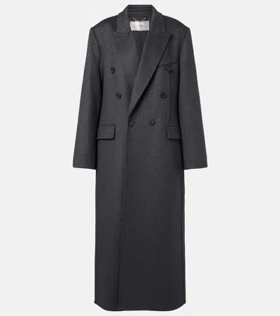 Victoria Beckham Double-breasted Button-fastening Coat In Gray