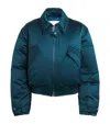 Victoria Beckham Down Bomber Jacket In Blue