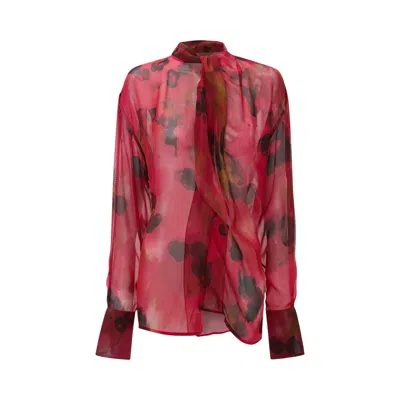 Pre-owned Victoria Beckham Drape Detail Blouse 'raspberry' | Pink | Women's Size 10