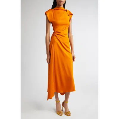 VICTORIA BECKHAM VICTORIA BECKHAM DRAPE SLEEVE MIDI DRESS