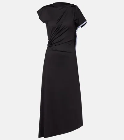 VICTORIA BECKHAM DRAPED ASYMMETRIC MIDI DRESS