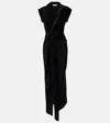 Victoria Beckham Draped Asymmetric Midi Dress In Black