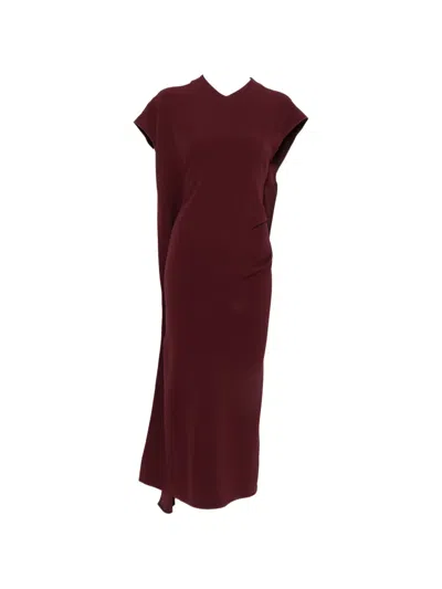 Victoria Beckham Victoria Stretch Cady Ankle-length Dress In Cinnabar Red In Burgundy