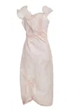 Victoria Beckham Draped Asymmetrical Midi Dress In Pink