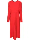 Victoria Beckham Draped Cady Midi Dress In Red