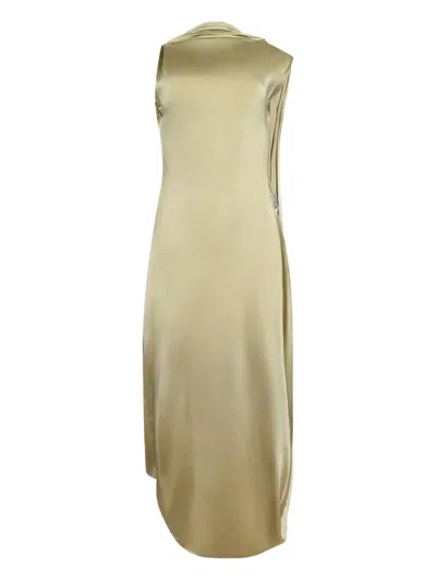 Victoria Beckham Draped Cowl-neck Dress In Green