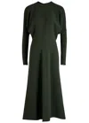 Victoria Beckham Crew Neck Dolman Midi Dress In Black