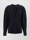 Victoria Beckham Womens Navy Twisted-neckline Textured Stretch-woven Blouse In Blue