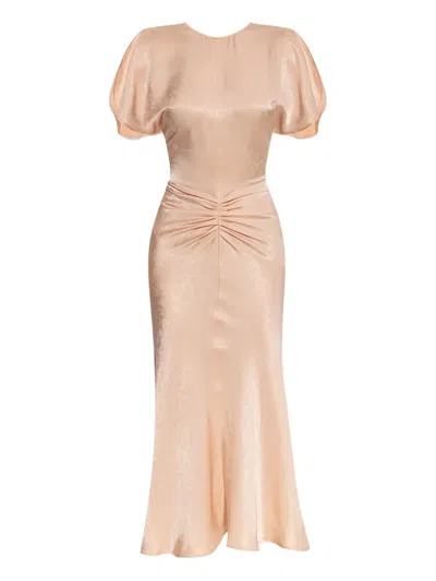 VICTORIA BECKHAM DRAPED-DETAILING MIDI DRESS