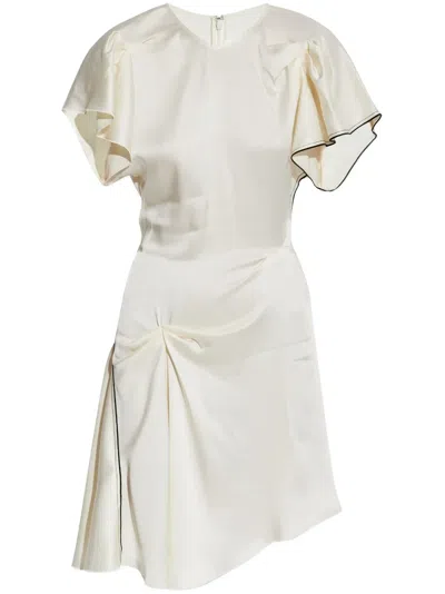 Victoria Beckham Draped Dress In White