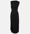 Victoria Beckham Womens Black Draped Twisted-neckline Stretch-woven Midi Dress