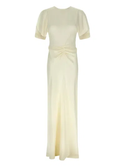 Victoria Beckham Draped Gown In White