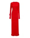 Victoria Beckham Draped Jersey Gown In Cayenne In Red
