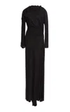 Victoria Beckham Draped Jersey Gown In Red