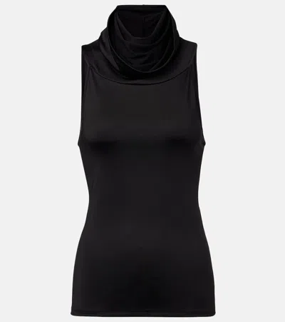 Victoria Beckham Draped Jersey Top In Black