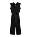 Victoria Beckham Asymmetrical Neck Jumpsuit Belted In Black