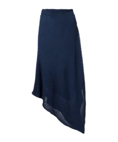 Victoria Beckham Draped Knitted Cotton-blend Midi Skirt In Multi