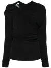 Victoria Beckham Draped Top Asymmetric Detail In Black