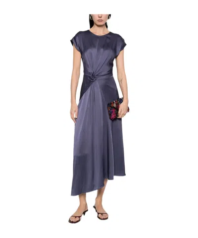 Victoria Beckham Draped Maxi Dress In Blue