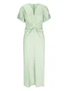 Victoria Beckham Jade Green Ruffled Midi Dress In Green