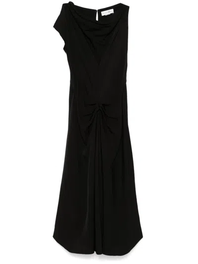 Victoria Beckham Drapiertes Midikleid In Black