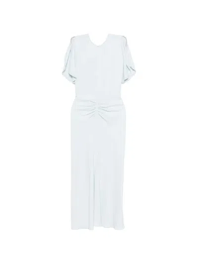 Victoria Beckham Pleated Midi Dress In White