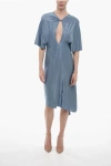 VICTORIA BECKHAM DRAPED MIDI DRESS WITH CUT-OUT DETAIL