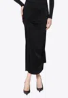 Victoria Beckham Draped Midi Skirt Asymmetric Design Slit