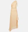 Victoria Beckham Draped One-shoulder Silk Maxi Dress In Yellow