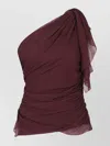 Victoria Beckham Draped One-shoulder Top Asymmetric Hem